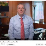 Screenshot from Youtube of Doug Collins address to veterans about VA benefits